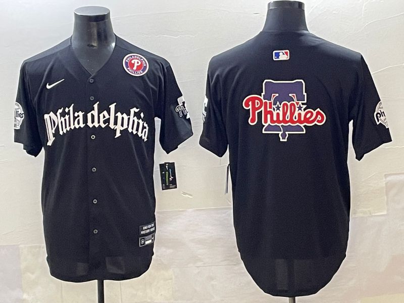 Men 2025 Philadelphia Phillies Blank Black Five generations Joint Name Nike MLB Jersey style 5->philadelphia phillies->MLB Jersey